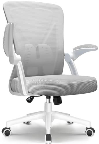 Hinonde Bürostuhl, Ergonomischer Schreibtischstuhl mit Lendenwirbelstütze, Bürostuhl Ergonomisch Testsieger, Drehstuhl mit Atmungsaktiver Rückenlehne, Höhenverstellbare Bürostühle, Grauer Bürostuhl