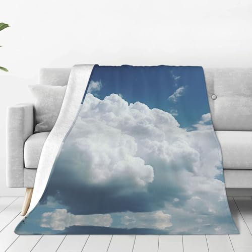 Cloudy Sky Print Ultra-weiche Micro-Decke Bettwäsche Sofa und Reise dekorative Flanelldecke