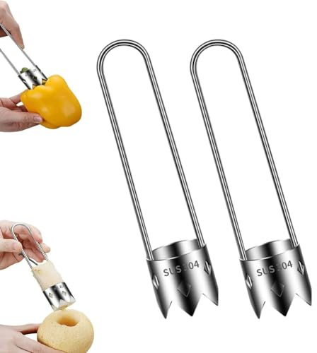 Snocciolatore per frutta e verdura, snoccolatore per peperoni, snoccilatore per fruta in acciaio inox, snociolatore ergonomico per mele, snociolatore per frutta e verdura da cucina (2)