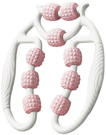 Bein Massagegerät - Beinklemme Massage Cellulite Roller mit 9 Rädern, Massageroller Beine, Dünnes Beinfett, Fördert die Durchblutung, Massageroller, lymphdrainage Beine, Armmassage, Rosa