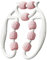 Bein Massagegerät - Beinklemme Massage Cellulite Roller mit 9 Rädern, Massageroller Beine, Dünnes Beinfett, Fördert die Durchblutung, Massageroller, lymphdrainage Beine, Armmassage, Rosa-Weiß