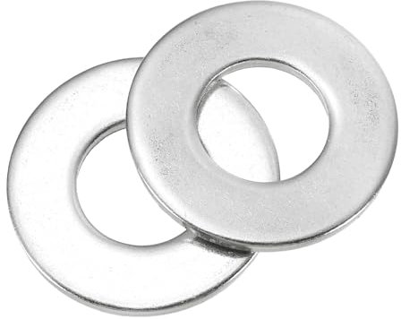 sourcing map 8 arandelas planas de acero inoxidable M22 304, arandelas lisas de 22 mm de diámetro interior de 39 mm de diámetro exterior de 2 mm de grosor, espaciadores planos para tornillos, pernos
