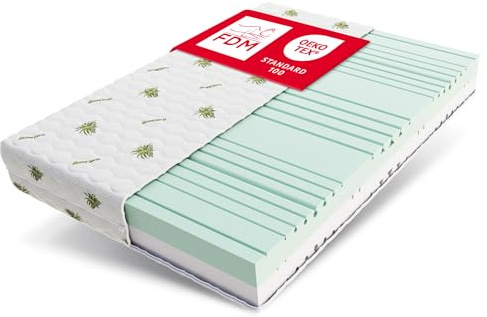 FDM Matratze Balance Aloe Vera 120x200 cm 7 Zonen Härtegrad H3 H4 Höhe 21 cm Schaumstoffmatratze Hochelastischer HR Komfortschaum Zweiseitig Bezug Abnehmbar Waschbar
