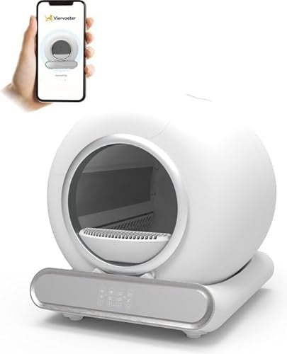 Viervoeter™ Selbstreinigende Katzentoilette – 65 l, App-gesteuert, mit Ionisator & Zubehör – Für große Katzen bis 8 kg