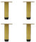 Générique Lot de 4 Pieds de Meuble réglables en Acier Inoxydable pour Tables Basses, Meubles TV et Autres Meubles (Pieds latéraux ou centraux), Couleur Or brossé (100 mm).