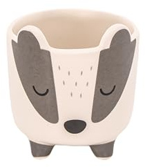 Sass & Belle Badger Mini Planter on Legs - Mini Pot for Succulents, Cactus, Flower Bulbs, Quirky Home Décor, Indoor Garden Accessory, Plant Pot Gift Idea