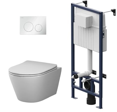 AM.PM IIS90101.XB1701 Set: Wand-WC + Vorwandelement + Drückerplatte (IIS90101+ XB1701)