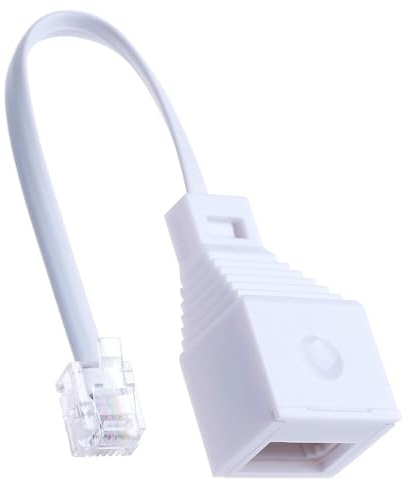 Walmendrix RJ11 to BT Socket Adapter, 4-Wire Telephone Female Port Converter for Seamless Landline & Broadband Connections (White)