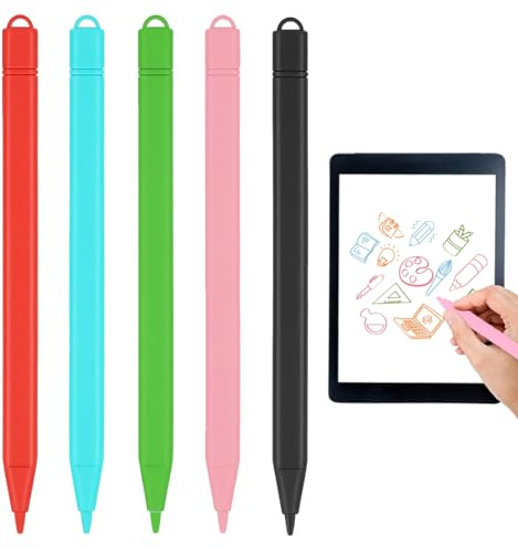 Quesuc 5 Stück Ersatzstift Für Lcd-Schreibtafel Magnetischer Stift Für Kinder Maltafel, Zeichentablett Und Nintendo 2Ds Xl Aus Plastik Mehrfarbig 12 Cm Lan