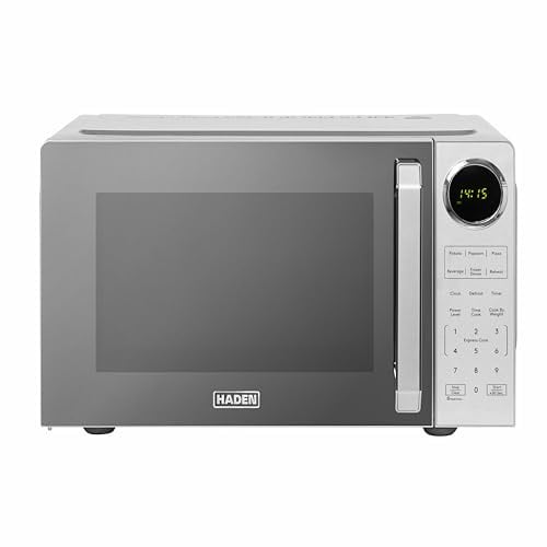 Haden 23L Touch Control Microwave, Silver, 900W, 10 Power Levels, 6 Auto Cook Functions, Child Lock, Mirror Finish