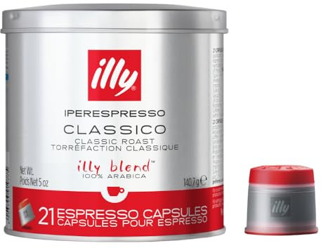 illy Coffee, Classico Espresso Coffee Capsules, Medium Roast, 100% Arabica Coffee, 21 Capsules
