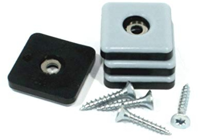 16 Stück Teflon-Möbelgleiter 25 x 25 mm mit Schrauben, PTFE-Gleiter, Teflongleiter
