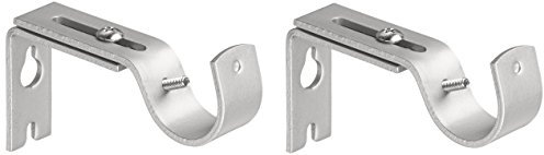 Amazon Basic Schwerlast-Wandhalterungen für 1-Zoll-Gardinenstangen, verstellbar, 2er-Set, Neusilber