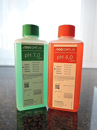 pH Pufferlösung, Set 250ml, pH4 + pH7, Industriequalität, Made in Germany