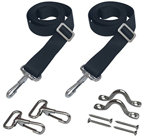 Vtete 2 Correas Superiores Ajustables Bimini con Trabillas + Ganchos a presión + Correas para los Ojos, Accesorios de toldo de Barco de Acero Inoxidable de 28 a 60 Pulgadas