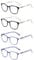 JM Reading Glasses Women with Spring Hinge 4 Pack, Lightweight Quality Vintage Readers Colorful Square Glasses for Ladies +3.0 Magnifying