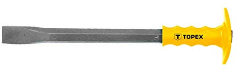 Topex Flachmeißel mit Handschutz - Handmeißel mit ergonomischer Handgriff - Handlicher, starker Meißel mit Schutz - Größen: Meißelkörpers: 19 mm - Länge: 400 mm - Meißelklinge: 27 mm