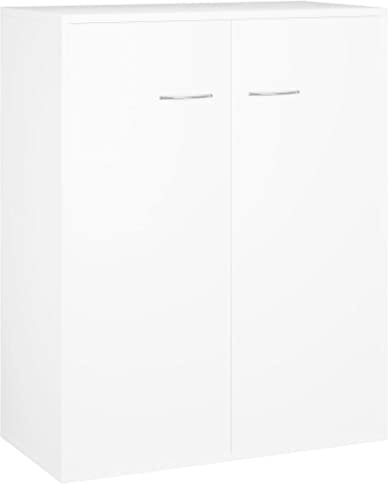 vidaXL Buffet, Meuble de Rangement avec Porte, Armoire de Rangement, Organisateur Salon Salle de Séjour Intérieur, Blanc Bois d’Ingénierie