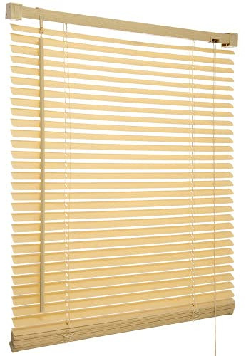 PVC Venetian Blind Blinds Easy Fit Curtains Trimmable With Metal Headrail & Fittings Windows Treatment Shutters Twist Open Close Pay only 1 Flat shipping £3.99 for multiple buying (Natural, 210Wx150L)