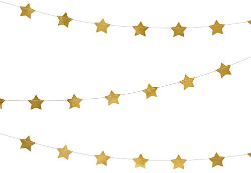 Girlande Sterne in Gold 3,6m Partyzubehör