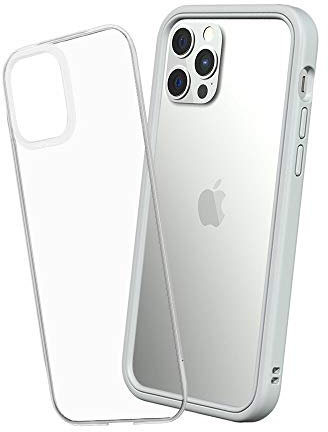 RhinoShield Modulares Case kompatibel mit [iPhone 12/12 Pro] | Mod NX - Anpassbare & stoßdämpfende Schutzhülle im schlanken Design - 3.5 Meter Fallschutz - Platin Grau