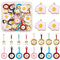 Cheriswelry 30pcs Enamel Fried Egg Pendants Frying Pan with Egg Dangle Charm for DIY Jewellery Craft Making Hole: 1.4-2mm