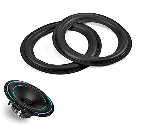 Altoparlanti Auto 15,6mm da 2 Pezzi, Anelli per Bordi in Gomma per Altoparlanti da 6 pollici/15,6 mm, Sostituzione delle Parti per la Riparazione degli Altoparlanti