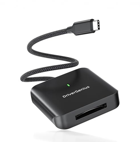 DriverGenius MediaPro CFB | USB-C CFexpress Type-B Card Reader with USB 3.2 Gen2 10Gbps – Companion for Professional Photographers and Videomakers (Aluminium, HB093-C)