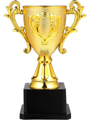 ABOOFAN 18Cm Mini Award Trophies Plastic Trophy Kids Sports Award Gold Trophy Cup for Sports Tournaments Competitions Parties