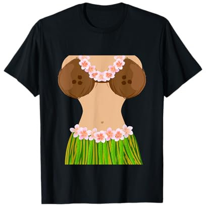 Soutien-gorge hawaïen en coquille de noix de coco pour fête d'Halloween T-Shirt