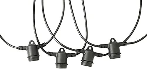 SYLVANIA Lichterkette YourHome Festoon String, zur Erweiterung der Glühbirnen Girlande für Außen, Festivallichterkette, Party, Garten, Deko, ohne LED Lampen, 12 Meter lang in schwarz