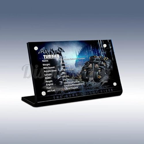 Acrylic Display Plaque for Lego DC Batman Batmobile Tumbler 76240 (Lego Set is not Included)