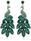 Vintage Pfau baumelnde Ohrringe für Damen und Mädchen, 14 Karat vergoldet, grüner Kristall, Feder, Pfauenform, Statement-Ohrstecker, Boho, übertriebener Geburtstag, Urlaub, Schmuck, Geschenke,