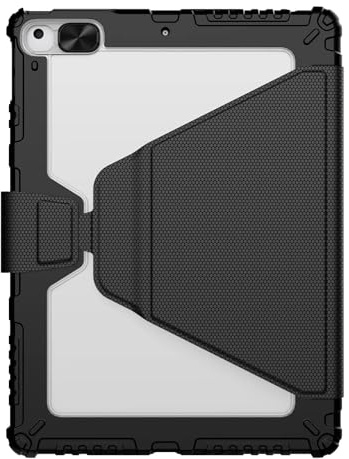 Nillkin Bumper SnapSafe Magnetic Book Case mit Kamera Slider und Sleep/Wake Schwarz Geeignet für Apple iPad 10.2 (2019/2020/2021)