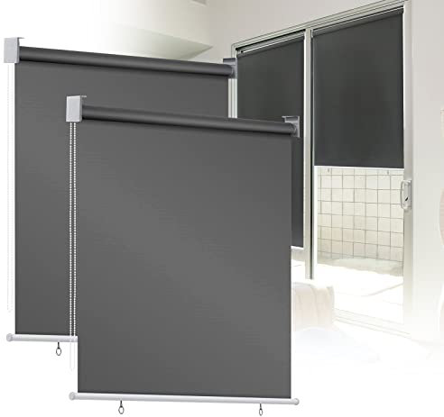 Ansobea Store extérieur 100x240cm, Suspendre Store Vertical Exterieur, Store occultant sans percage, Protection UV, pour Balcon, Terrasse, Jardin(Anthracite)