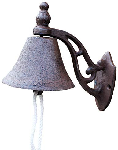Sudemota Cast Iron Door Bell Swing Iron Door Bell Kit with Screws,Antique Cast Iron Bells,Sound Dinner Bells for Outdoor Garden Corridor,Wall Hanging Decor