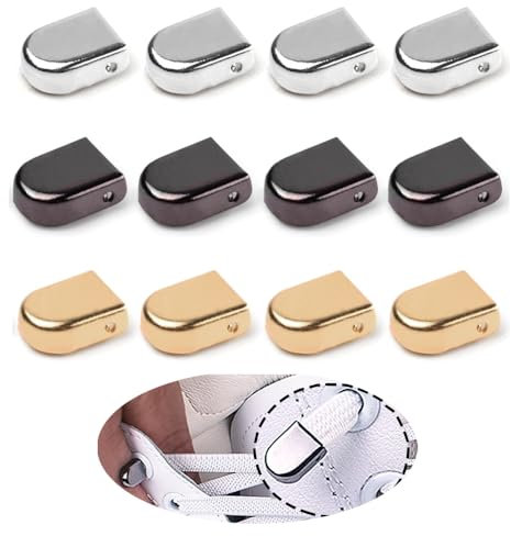 YNR Hebilla de cordones de metal, cierre de cordones para niños, joyas para zapatos, 90 unidades (30 oro, 30 plata, 30 negros), dorado/plateado/negro, talla única
