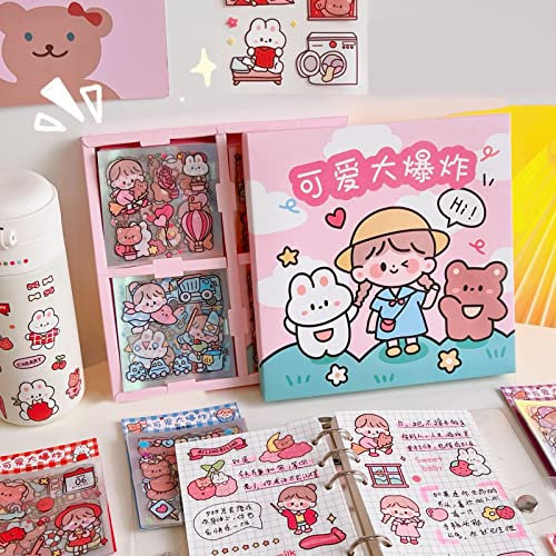 100 Sheets Kawaii Stickers,Cute Cartoon Stickers,Decorative Scrapbook Stickers,for Decorating Diaries,Notepads