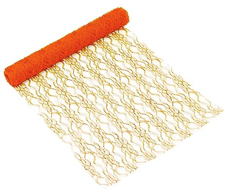 Oblique Unique® Tischläufer Tischband Tisch Läufer mit Spitze 300cm x 30cm Tischdeko für Taufe Baby Shower Geburtstag Party Hochzeit Silvester Deko (Orange)