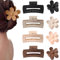 Haarklammern für Damen und Mädchen, 5,1 cm, matt, rechteckig, kleine Haarklammern für dünnes/mitteldickes Haar, rutschfeste Clips, 8 Stück (Warm color C)
