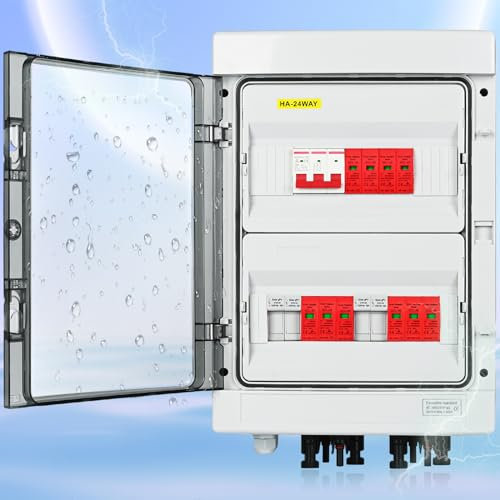 Warmfay Protection contre les surtensions PV Protection contre la foudre 32 A 1000 V CC Interrupteur PV 2 cordes 24 modules AC 400 V Disjoncteur IP65 étanche Solaire PV Boîte de jonction pour
