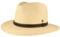 Breiter ORIGINAL Panamahut Strohhut aus Ecuador Handgeflochten Hut UV-Schutz Bruchschutz Sonnenhut Natur Band Schwarz L 59-60