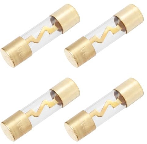 A2ZWORLD 4 Stück Glassicherungen für Audio/Video Anlage für Auto, LKW, Wohnmobil 20A/30A/40A/50A/60A/80A, Ø 10mm x L 3,8cm (80A)