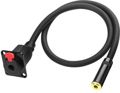 XMSJSIY D-Type 6.35mm 1/4 Female Panel Mount to 3.5mm 1/8 Female Stereo Aduio Adapter Connector Cable Cord for Headphones Guitar Amp Keyboard Piano Speaker-0.5M/1.6FT