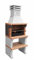 MOVELAR - Barbacoa de Obra Prefabricada de Leña y Carbón Modelo Liz XL (Gris, Naranja - 76 x 58 x 210 cm) REF: 3412/4 - Cocina de Exterior Compacta para Jardín, Terraza o Patio