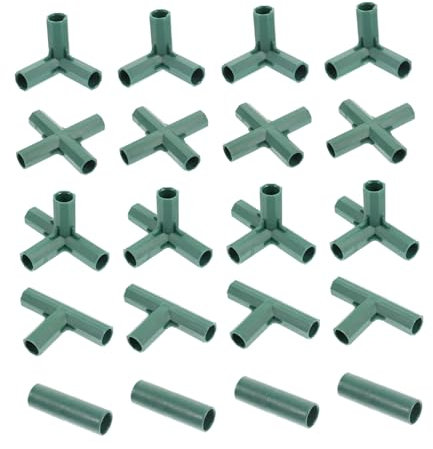 CAXUSD Gewächshaus Rahmenverbinder 20 Stück Abs Kunststoff 16mm Rohrverbindung Gartenrahmen Mastverbinder Zubehör Für Gartenbedarf Und Gewächshausbau