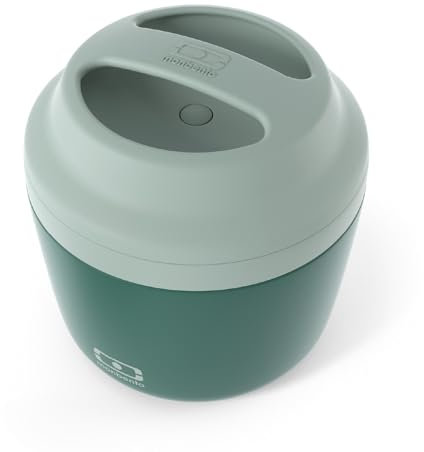 monbento - Thermobehälter für Essen MB Element grün Bicolor - Edelsthahl Thermo Lunchbox, die Mahlzeiten warm/kalt hält - Ideale Thermo Brotdose für Arbeit/Outdoor/Sport - BPA-frei - Grün