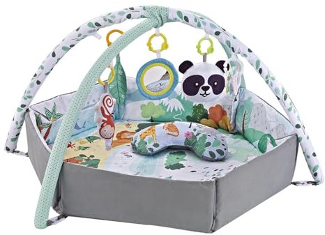 Tapis D'eveil Bebe 0-6 Mois 7-in-1 Tapis De Jeux Bebe Activités ABS + Tissu Tapis Deveil Bébé Evolutif Grande Salle De Sport Pour Nouveau-né Avec Balles Et Jouets Sensoriels