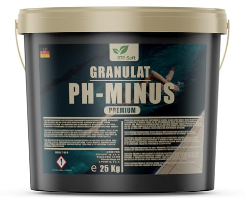 pH- pH Minus Granulat Eimer pH Wert Senker pH-Senkung Pool Schwimmbad Premium | ph Minus für Pool | ph Minus Pool granulat | ph senker Pool | Pool ph Minus | Pool zubehör (25, Kilogramm)