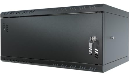 STALFLEX Armoire Réseau 19 Pouces - Baie Informatique 4U - Baie de Brassage pour Montage Mural - Capacité de Charge 40 kg - Profondeur 350 mm - Armoire Informatique - Noir